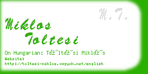 miklos toltesi business card